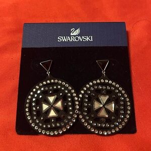 Swarovski Elegant Black and Silver Earrings